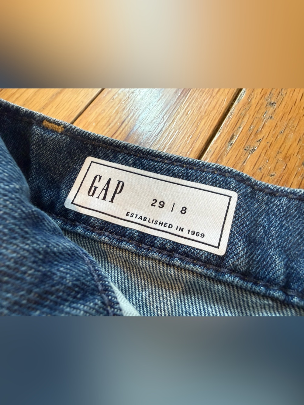 GAP Denim Maxi Skirt Slit Front Frayed Hem Medium Indigo Women’s Size 29/8 - Picture 6 of 13